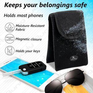 Magnetic Pouch Waist Pack Gym Phone ID Keys Travel Wallet Accessory Black NEW